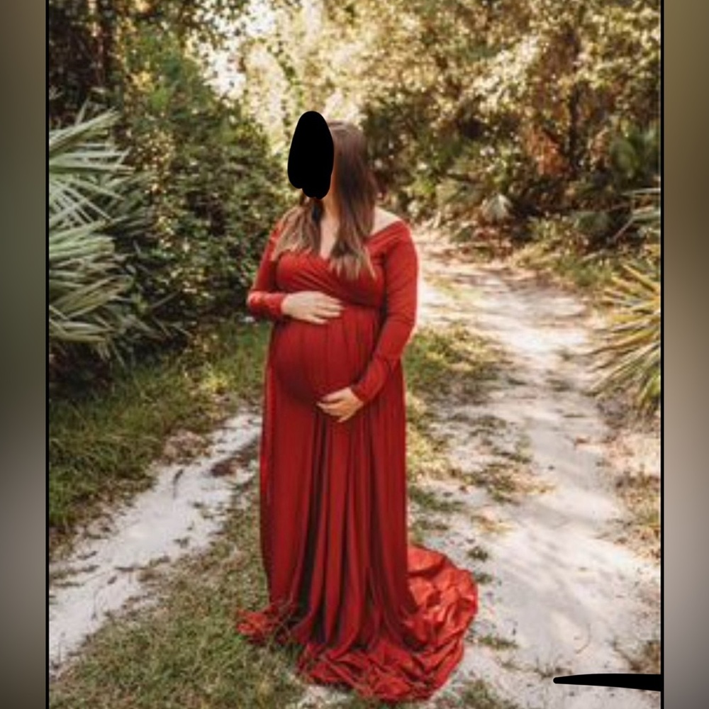 Burgundy maternity dress